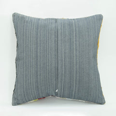 Emel Blue Ethnic Wool Decorative Pillow Case 1'8'' x 1'8''