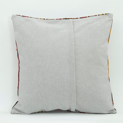 Wool Decorative Pillow - Burgundy Ethnic Handmade Cushion Cover 18x18 Zipper