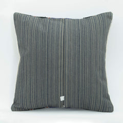 Wool Decorative Pillow - Black Ethnic Handmade Cushion Case 18x18 Zipper Cover