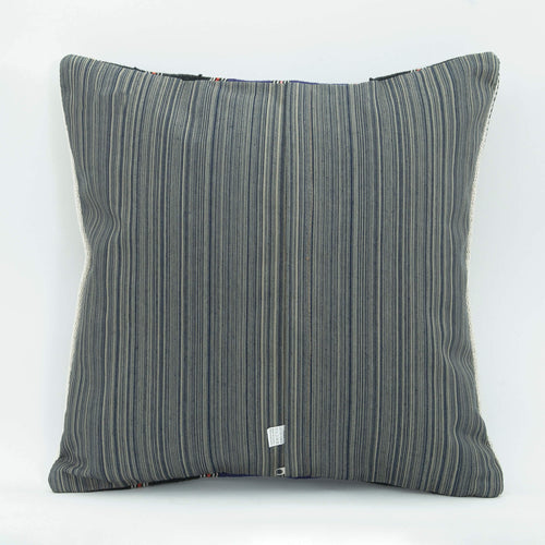 Wool Decorative Pillow - Black Ethnic Handmade Cushion Case 18x18 Zipper Cover