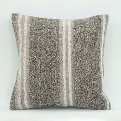 Emel Grey Ethnic Wool Decorative Pillow Case 1'8'' x 1'8''