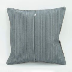 Emel Grey Ethnic Wool Decorative Pillow Case 1'8'' x 1'8''
