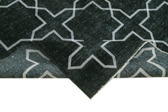 Geometric Carpet Black Geometric Cotton Wool Handmade Area Rug 9'10'' x 13'3''