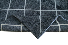 Geometric Carpet Black Geometric Cotton Wool Handmade Area Rug 10'1'' x 12'6''