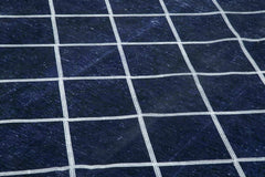 Geometric Carpet Blue Geometric Cotton Wool Handmade Area Rug 9'7'' x 14'2''