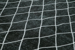 Geometric Carpet Black Geometric Cotton Wool Handmade Area Rug 9'5'' x 12'9''