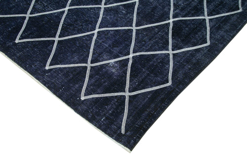 Geometric Carpet Purple Geometric Cotton Wool Handmade Area Rug 9'6'' x 13'0''