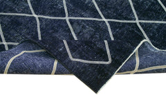 Geometric Carpet Purple Geometric Cotton Wool Handmade Area Rug 9'6'' x 13'0''