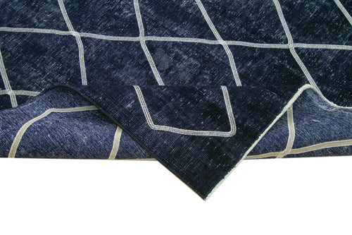 Geometric Carpet Purple Geometric Cotton Wool Handmade Area Rug 9'6'' x 13'0''