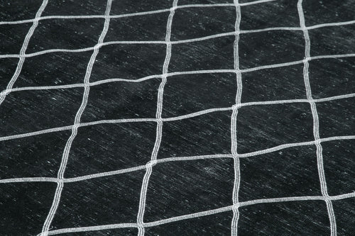 Geometric Carpet Black Geometric Cotton Wool Handmade Area Rug 9'7'' x 12'11''