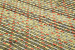 Handmade Area Rug - Geometric Cotton Wool Blend Vintage Turkish Carpet 8'6''x11'5''