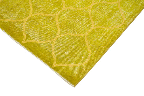 Geometric Carpet Yellow Geometric Cotton Wool Handmade Area Rug 4'10'' x 8'0''