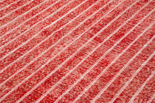 Carpet Red Geometric Cotton Wool Handmade Area Rug 6'11'' x 10'2''