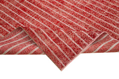 Carpet Red Geometric Cotton Wool Handmade Area Rug 6'11'' x 10'2''