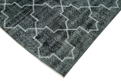 Geometric Carpet Black Geometric Cotton Wool Handmade Area Rug 4'11'' x 8'0''