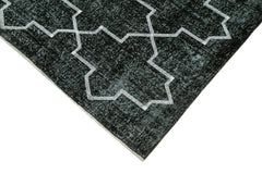Geometric Carpet Black Geometric Cotton Wool Handmade Area Rug 8'0'' x 10'8''