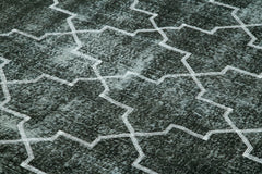 Geometric Carpet Black Geometric Cotton Wool Handmade Area Rug 8'0'' x 10'8''