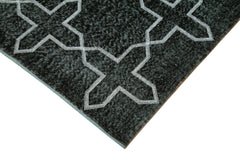 Geometric Carpet Black Geometric Cotton Wool Handmade Area Rug 5'5'' x 9'4''