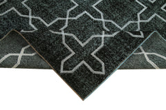 Geometric Carpet Black Geometric Cotton Wool Handmade Area Rug 5'5'' x 9'4''