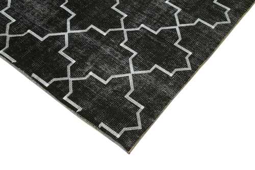 Geometric Carpet Black Geometric Cotton Wool Handmade Area Rug 5'8'' x 8'8''