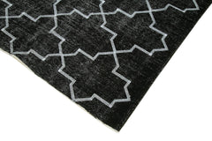 Geometric Carpet Black Geometric Cotton Wool Handmade Area Rug 5'0'' x 7'11''