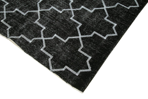 Geometric Carpet Black Geometric Cotton Wool Handmade Area Rug 5'0'' x 7'11''