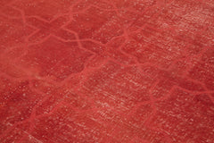 Geometric Carpet Red Geometric Cotton Wool Handmade Area Rug 6'7'' x 9'6''