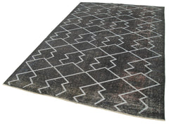 Geometric Carpet Grey Geometric Cotton Wool Handmade Area Rug 5'6'' x 8'11''