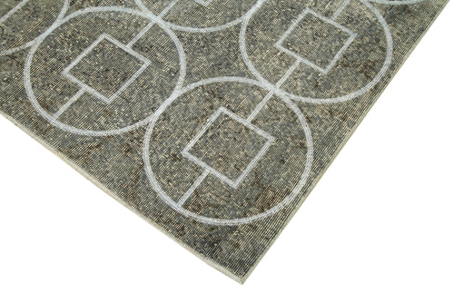 Geometric Carpet Grey Geometric Cotton Wool Handmade Area Rug 5'4'' x 9'7''
