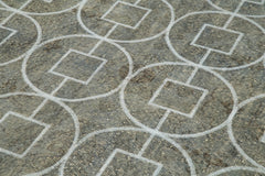 Geometric Carpet Grey Geometric Cotton Wool Handmade Area Rug 5'4'' x 9'7''