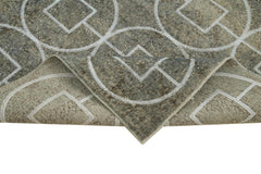 Geometric Carpet Grey Geometric Cotton Wool Handmade Area Rug 5'4'' x 9'7''