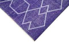 Geometric Carpet Purple Geometric Cotton Wool Handmade Area Rug 5'5'' x 9'5''