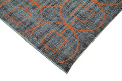 Geometric Carpet Black Geometric Cotton Wool Handmade Area Rug 5'10'' x 8'10''