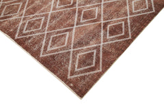Geometric Carpet Brown Geometric Cotton Wool Handmade Area Rug 6'10'' x 10'1''