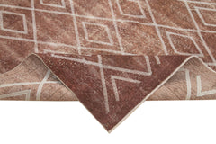 Geometric Carpet Brown Geometric Cotton Wool Handmade Area Rug 6'10'' x 10'1''