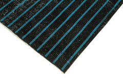 Geometric Carpet Black Geometric Cotton Wool Handmade Area Rug 4'7'' x 8'6''