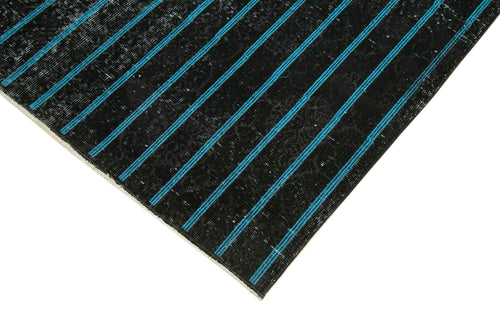 Geometric Carpet Black Geometric Cotton Wool Handmade Area Rug 4'7'' x 8'6''