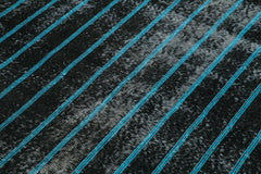 Geometric Carpet Black Geometric Cotton Wool Handmade Area Rug 4'7'' x 8'6''