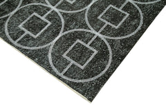 Geometric Carpet Black Geometric Cotton Wool Handmade Area Rug 5'8'' x 9'5''
