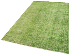 Geometric Carpet Green Geometric Cotton Wool Handmade Area Rug 5'0'' x 8'6''