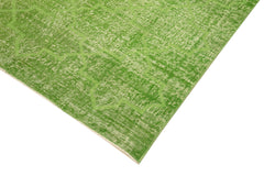 Geometric Carpet Green Geometric Cotton Wool Handmade Area Rug 5'0'' x 8'6''