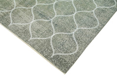 Geometric Carpet Grey Geometric Cotton Wool Handmade Area Rug 6'4'' x 9'6''