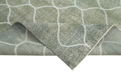 Geometric Carpet Grey Geometric Cotton Wool Handmade Area Rug 6'4'' x 9'6''