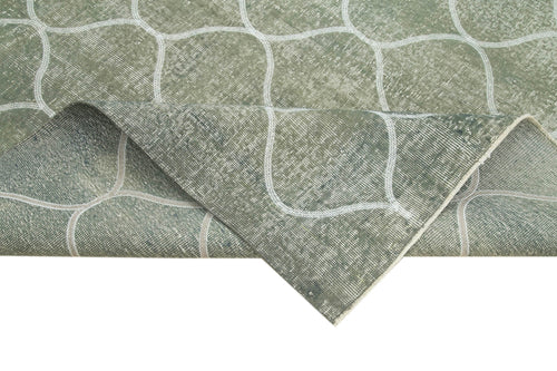 Geometric Carpet Grey Geometric Cotton Wool Handmade Area Rug 6'4'' x 9'6''