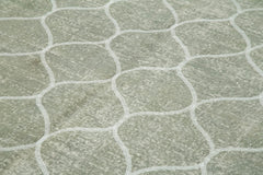Geometric Carpet Grey Geometric Cotton Wool Handmade Area Rug 6'2'' x 9'10''