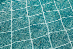 Geometric Carpet Turquoise Geometric Cotton Wool Handmade Area Rug 6'0'' x 9'6''