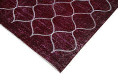 Geometric Carpet Purple Geometric Cotton Wool Handmade Area Rug 6'10'' x 10'0''