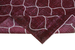 Geometric Carpet Purple Geometric Cotton Wool Handmade Area Rug 6'10'' x 10'0''