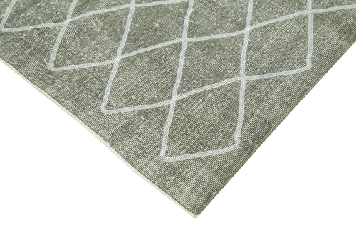 Geometric Carpet Grey Geometric Cotton Wool Handmade Area Rug 5'5'' x 9'0''