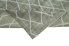 Geometric Carpet Grey Geometric Cotton Wool Handmade Area Rug 5'5'' x 9'0''